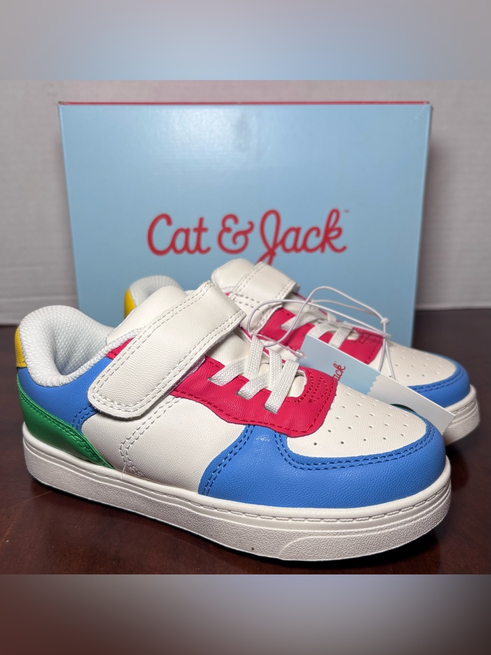 Cat & Jack Multicolor Jaid Court Sneakers Hook & Loop Closure